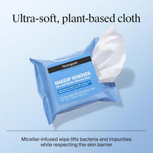 Neutrogena Makeup Remover Wipes Micellar Alcohol-Free Face Towelettes Remove Waterproof Mascara & Oil, Compostable 100% Plant-Based Cloth, Dermatologist & Ophthalmologist Tested, Twin Pack 2 x 25 ct