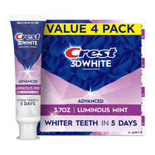 Crest 3D White Advanced Luminous Mint Teeth Whitening Toothpaste, Crest Toothpaste