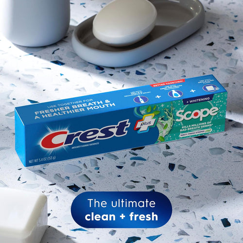 Crest + Scope Whitening Toothpaste - Pack of 3, 5.4 Oz Tubes
