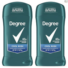 Degree Men Original Antiperspirant Deodorant Cool Rush Twin Pack 48-Hour Sweat & Odor Protection Antiperspirant For Men 2.7 oz