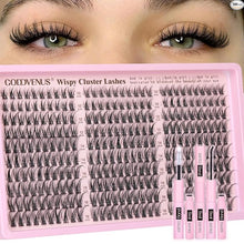 Goddvenus Lash Clusters Kit Wispy Eyelash Clusters Lashes Natural DIY Lash Extension Kit 10-16mm Cluster Eyelash Extensions Kit 300pcs C Curl Individual Lashes Cluster Eyelash (No Tweezers)